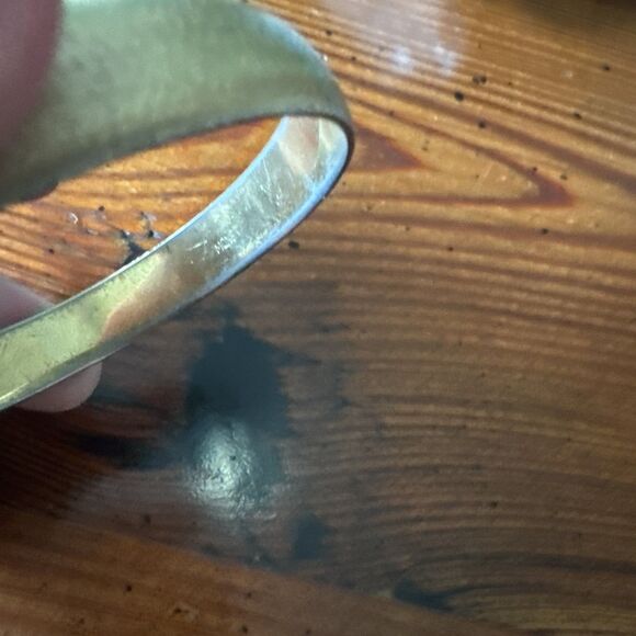 Vintage Monet Gold Tone Bangle Bracelet Textured 8.5” Circumference - Picture 7 of 16